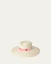 Maison Michel Virginie Sunset Ribbon Straw Fedora In Natural