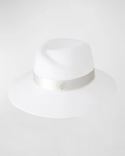 Maison Michel Virginie Wool & Mohair-blend Fedora In Snow White