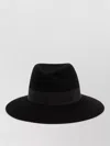 Maison Michel Virginie Wool Hat Wide Brim Ribbon In Black