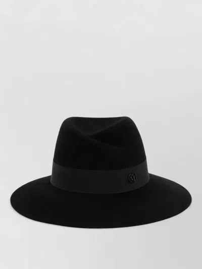 MAISON MICHEL VIRGINIE WOOL HAT WIDE BRIM RIBBON