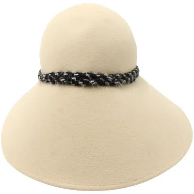 Maison Michel Visor Hat In Beige Wool