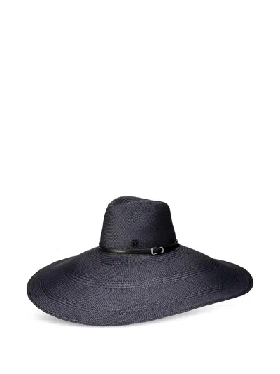 Maison Michel Wanda Buckle Hat In Blue