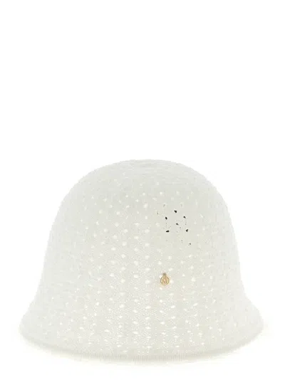 Maison Michel White Lison Knitted Bucket Hat