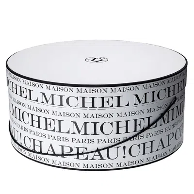 Maison Michel White Recyclable Black Short Hat Box