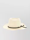 Maison Michel Wide Brim 'andre' Hat With Black Band In White