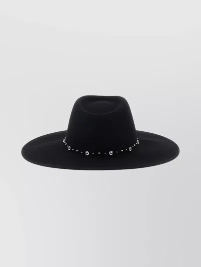 Maison Michel Wide Brim Hat Embellished Band In Yellow