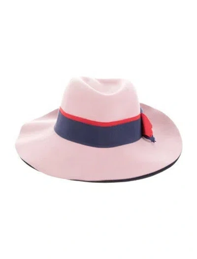 Pre-owned Maison Michel Wide Brim Hat In Pink