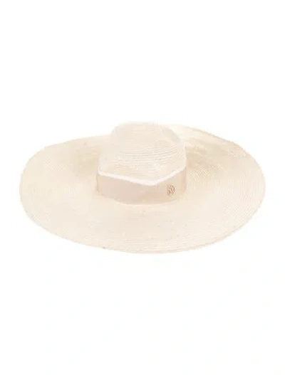 Pre-owned Maison Michel Wide Brim Sun Hat W/tags In Neutrals