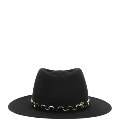 Maison Michel Wide-brim Wool Hat In Black