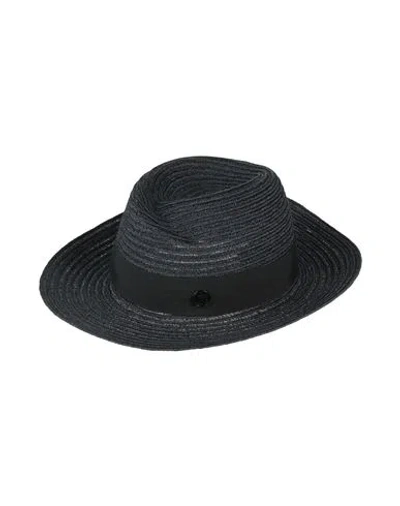 Maison Michel Woman Hat Black Size M Hemp, Cotton, Viscose