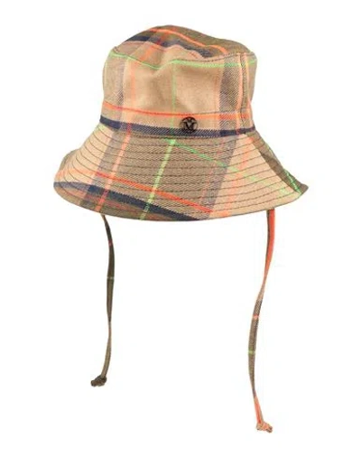 Maison Michel Man Hat Camel Size S Acrylic, Polyester, Wool In Beige