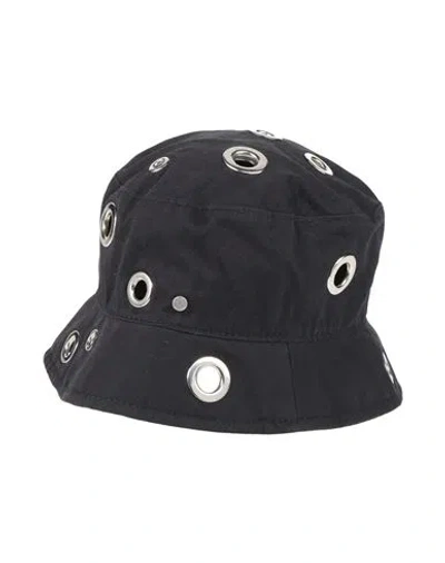 Maison Michel Woman Hat Midnight Blue Size M Cotton, Metal In Black
