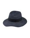 MAISON MICHEL MAISON MICHEL WOMAN HAT NAVY SIZE S HEMP, COTTON, VISCOSE