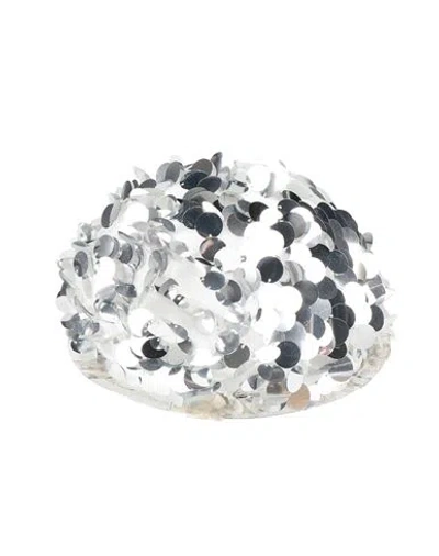 Maison Michel Woman Hat Silver Size L Textile Fibers