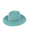 Maison Michel Woman Hat Turquoise Size L Hemp In Blue