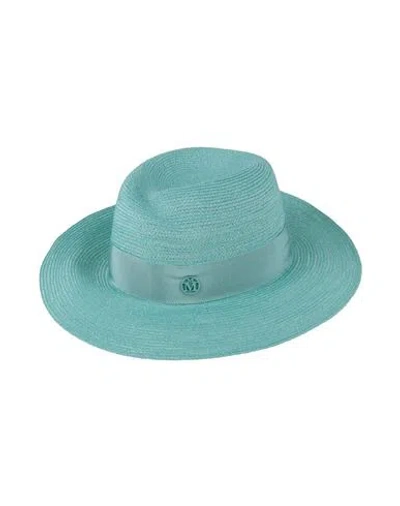 Maison Michel Woman Hat Turquoise Size L Hemp In Blue