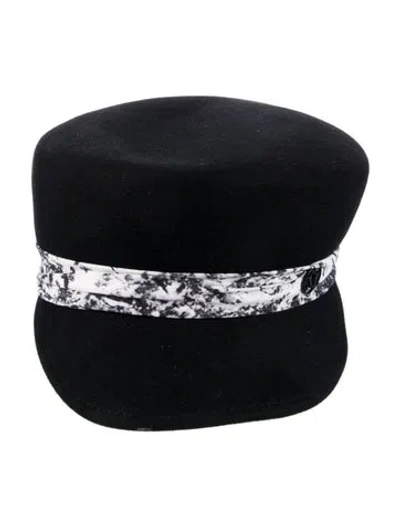 Pre-owned Maison Michel Women's Newsboy Hat In Black