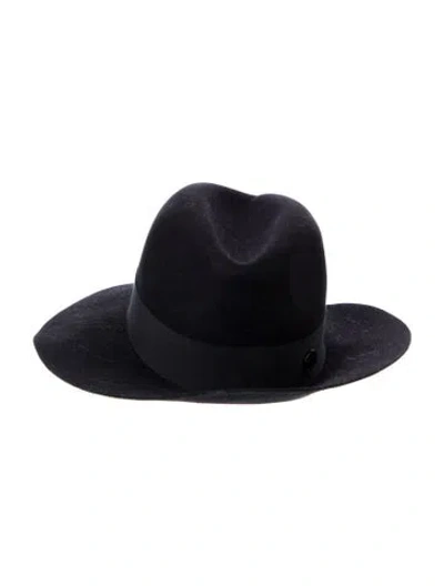 Pre-owned Maison Michel Women's Wool Felt Fedora In Black