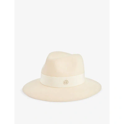 Maison Michel Womens Pearl Henrietta Ribbon-embellished Wool Hat