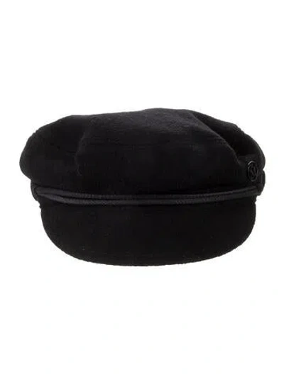 Pre-owned Maison Michel Wool Baker Boy Cap In Black
