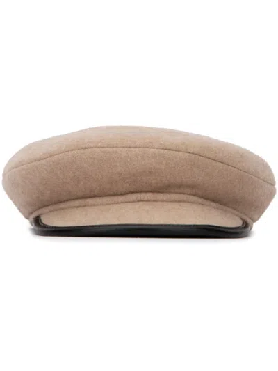 Maison Michel Wool Beret In Neutrals