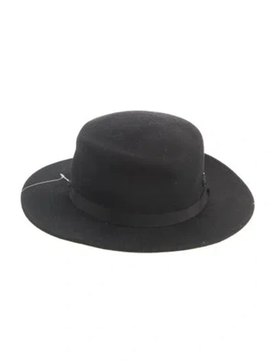 Pre-owned Maison Michel Wool Black Boater Hat