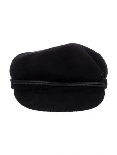 Pre-owned Maison Michel Wool Cabbie Cap In Black