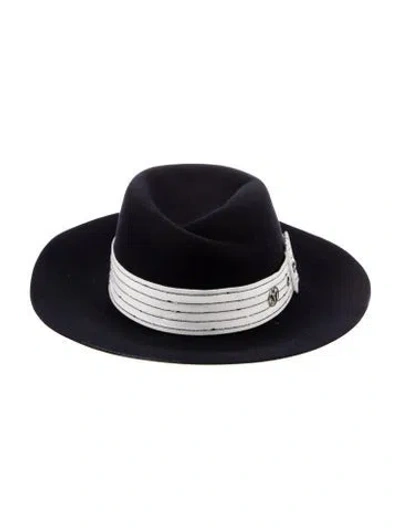 Pre-owned Maison Michel Wool Fedora Hat In Blue