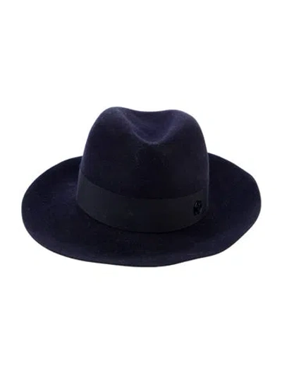 Pre-owned Maison Michel Wool Fedora Hat In Blue