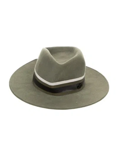 Pre-owned Maison Michel Wool Fedora Hat In Green