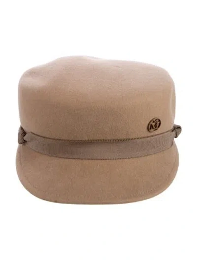 Pre-owned Maison Michel Wool Felt Baker Boy Hat In Neutral