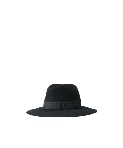 Maison Michel Wool Felt Fedora In Grey
