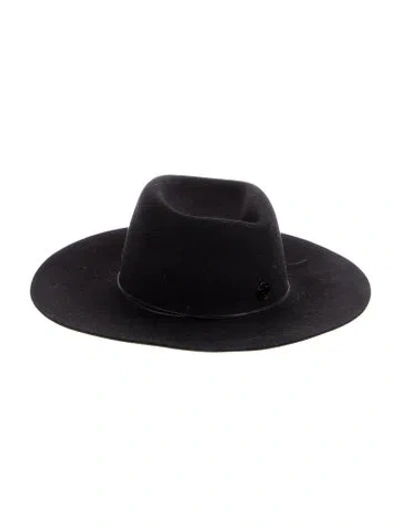 Pre-owned Maison Michel Wool Felt Wide Brim Hat In Black