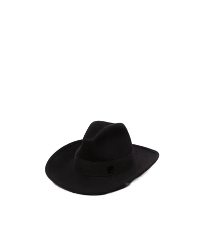 Maison Michel Wool Felted Hat In Black