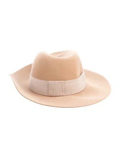 Pre-owned Maison Michel Wool Ribbon-detail Hat In Neutrals