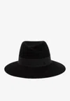 Maison Michel Virginie Wool Hat Wide Brim Ribbon In Black