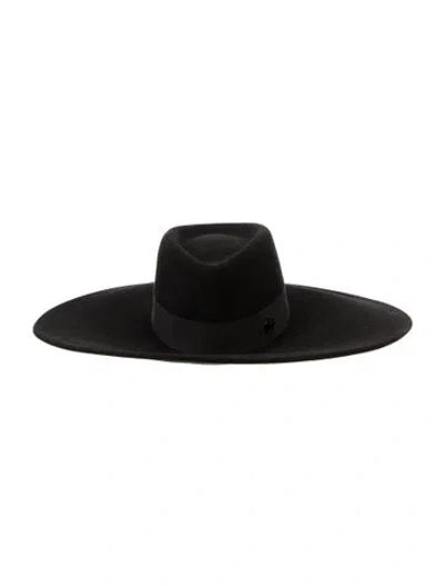 Pre-owned Maison Michel Wool Wide Brim Hat In Black