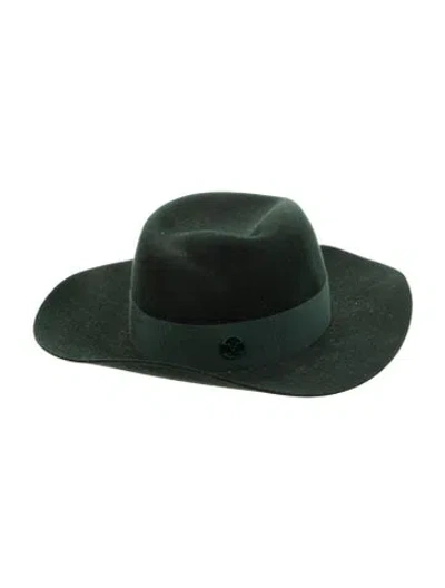 Pre-owned Maison Michel Wool Wide Brim Hat In Green