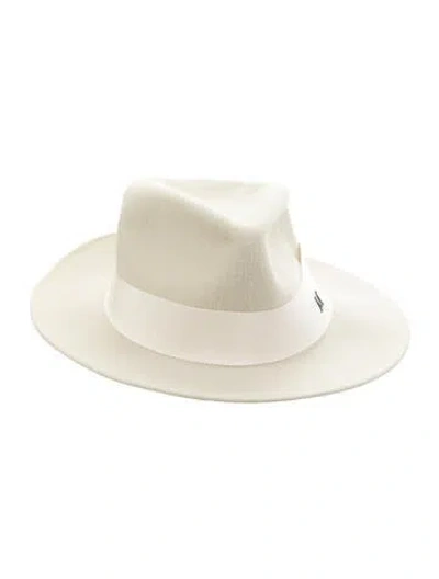 Pre-owned Maison Michel Wool Wide Brim Hat In Neutrals