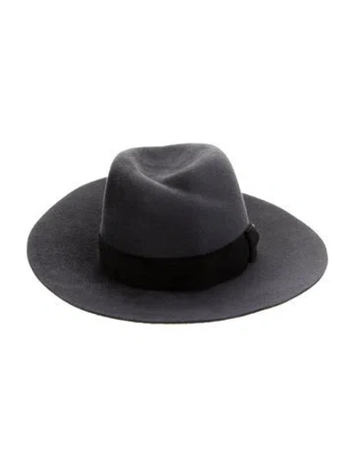 Pre-owned Maison Michel Woven Wide Brim Hat In Blue