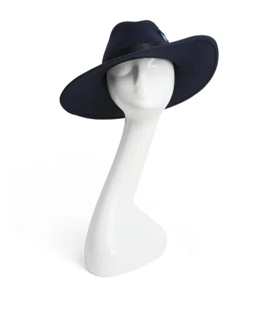Maison Michel X Ascot Feathered Neva Hat In Navy