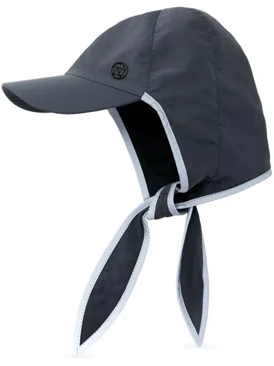 Maison Michel Yseult Logo-appliqu� Balaclava In Grey