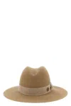 Maison Michel Wide Brim Hat Ribbon Band In Brown