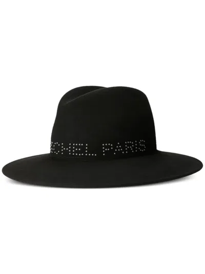 Maison Michel Zango Studded-logo Trilbies In Black