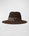 Maison Michel Zango Wool-flt Fedora Hat In Dark Brown