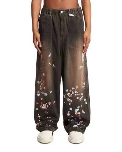Maison Mihara Brown Decorated Jeans In Blue