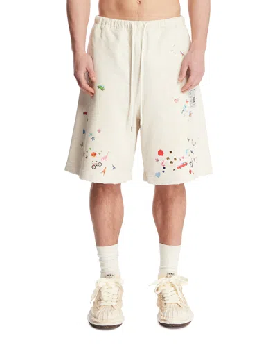Maison Mihara Gray Embellished Bermuda Shorts In Neutral