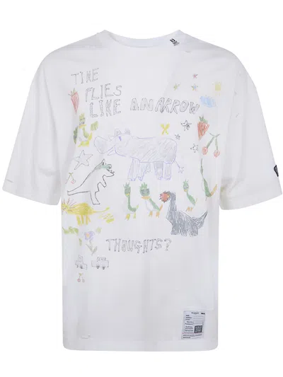 Maison Mihara Kids Doodle Tee In White