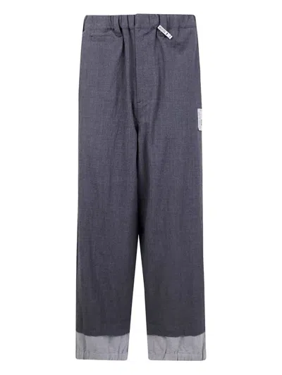 Maison Mihara Sleeve Layered Trousers In Gray