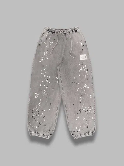 Maison-mihara-yasuhiro Embellished Bleached Pants In Silver